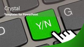  Presentation with yes - Cool new PPT theme with computer-keyboard-with-yes backdrop and a gray colored foreground