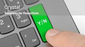  Presentation with yes - Colorful presentation enhanced with computer-keyboard-with-yes backdrop and a gray colored foreground