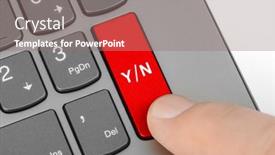  Presentation with yes - Beautiful PPT layouts featuring computer-keyboard-with-yes backdrop and a gray colored foreground
