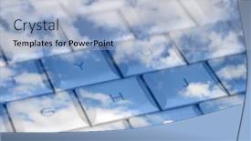 Presentation with keys - Colorful slide deck enhanced with computer keys superimposed on cloudy backdrop and a light blue colored foreground