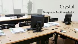  Presentation with lab - Colorful presentation theme enhanced with computer-lab-class backdrop and a light gray colored foreground