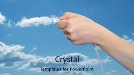  Presentation with network cable - Slide deck having computer lan - concept or conceptual human background and a light blue colored foreground