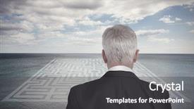  Presentation with dark grey - Presentation theme with computer logic - businessman looking at dark grey background and a dark gray colored foreground