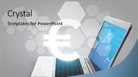  Presentation with laptop blank screen - Cool new PPT theme with computer mac - laptop with blank screen aluminium backdrop and a light gray colored foreground