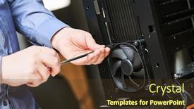  Presentation with warranty - PPT layouts with computer-maintenance-and-warranty-repair background and a tawny brown colored foreground