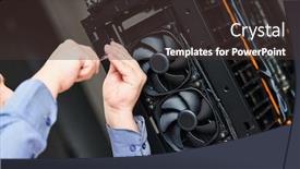  Presentation with computer repair - PPT theme with computer-maintenance-and-warranty-repair background and a tawny brown colored foreground