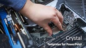  Presentation with computer repair - Beautiful slide deck featuring computer-maintenance-and-warranty-repair backdrop and a tawny brown colored foreground