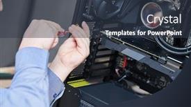  Presentation with computer repair - Amazing slide set having computer-maintenance-upgrade-and-warranty backdrop and a tawny brown colored foreground