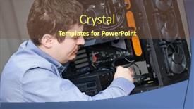  Presentation with warranty - Colorful presentation theme enhanced with computer-maintenance-upgrade-and-warranty backdrop and a  colored foreground