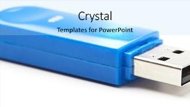  Presentation with computer memory - Presentation theme having computer memory - blue pen drive background and a arctic colored foreground