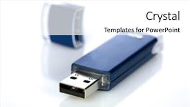  Presentation with memory - PPT layouts with computer memory - blue pendrive on white background background and a white colored foreground