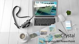  Presentation with vacation - Slides consisting of computer memory - vacation and traveling concept background and a light gray colored foreground