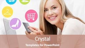  Presentation with online shopping - Presentation design featuring computer money - online shopping sale fashion background and a coral colored foreground