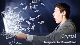  Presentation with looking up at trees from ground - Cool new PPT theme with computer money - young businessman looking shocked backdrop and a ocean colored foreground