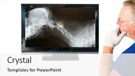  Presentation with animal health - Beautiful presentation theme featuring computer monitor health - animal doctor veterinary backdrop and a white colored foreground