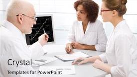  Presentation with student health - Colorful slides enhanced with computer monitor health - doctor teaches a student backdrop and a white colored foreground