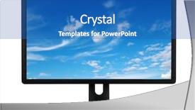  Presentation with monitor computer - Presentation theme with computer monitor isolated on white background and a teal colored foreground