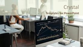  Presentation with trader - PPT layouts with computer-monitor-with-graphic-financial background and a cream colored foreground