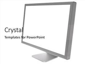 Powerpoint Computer Monitor Frame Computer Monitor With White Screen PPT template 63 | CrystalGraphics