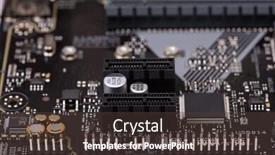  Presentation with mother board - Cool new PPT theme with computer-mother-board-close-up backdrop and a tawny brown colored foreground