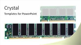  Presentation with computer motherboard - Presentation theme featuring computer motherboard - close up image of memory background and a white colored foreground