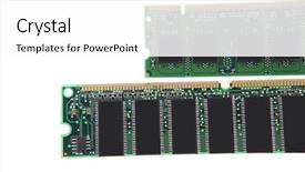  Presentation with module - Presentation theme enhanced with computer motherboard - close up image of memory background and a white colored foreground