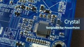  Presentation with computer motherboard - Amazing PPT layouts having computer motherboard close up backdrop and a ocean colored foreground