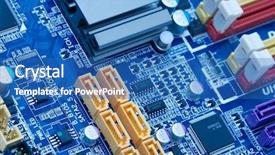  Presentation with electrical components - Amazing presentation having computer motherboard electrical components backdrop and a teal colored foreground