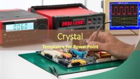  Presentation with computer repair - PPT layouts consisting of computer-motherboard-repair-in-customer background and a coral colored foreground