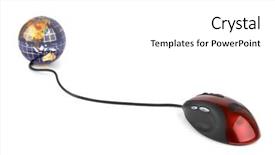  Presentation with computer keyboard and mouse - Amazing presentation theme having computer mouse and globe isolated backdrop and a white colored foreground
