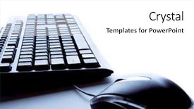  Presentation with computer keyboard and mouse - PPT layouts with computer mouse and keyboard background and a  colored foreground