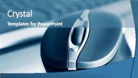  Presentation with keyboard - PPT theme featuring computer-mouse-and-keyboard background and a teal colored foreground