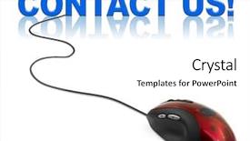  Presentation with computer - PPT layouts featuring computer mouse and word contact background and a  colored foreground