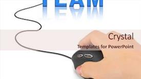  Presentation with meet work team - PPT theme having computer mouse and word team background and a lemonade colored foreground