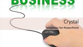  Presentation with hand shake computer - Audience pleasing slides consisting of computer mouse and word backdrop and a lemonade colored foreground