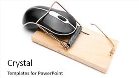  Presentation with computer keyboard and mouse - Amazing presentation theme having computer mouse in a mousetrap backdrop and a white colored foreground