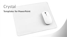  Presentation with computer keyboard and mouse - Beautiful slide deck featuring computer-mouse-on-white-mouse backdrop and a white colored foreground