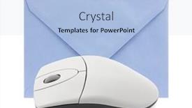  Presentation with email - Colorful presentation theme enhanced with computer mouse with envelope concept of email backdrop and a light blue colored foreground