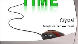  Presentation with time - Presentation theme consisting of computer mouse and word time background and a white colored foreground