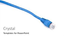  Presentation with computer network - Theme with computer network cable isolated on white background and a white colored foreground