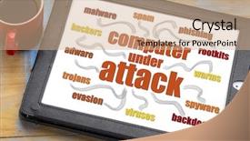  Presentation with spam - Colorful theme enhanced with computer network security concept - hackers backdrop and a coral colored foreground