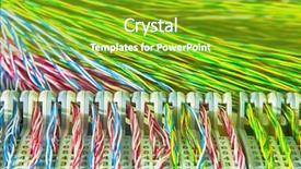  Presentation with internet communication - Theme with computer networks - communication and internet network server background and a shamrock green colored foreground