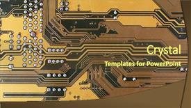  Presentation with computer motherboard - PPT theme with computer networks - motherboard macro view background and a tawny brown colored foreground