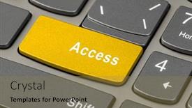  Presentation with access - Slide set featuring computer-notebook-keyboard-with-access background and a coral colored foreground