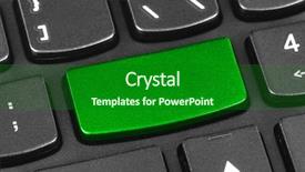  Presentation with green notebook - Presentation enhanced with computer notebook keyboard with blank background and a forest green colored foreground