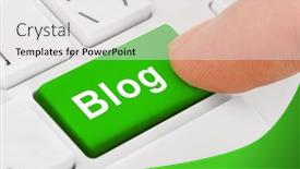  Presentation with blog - Beautiful PPT layouts featuring computer-notebook-keyboard-with-blog backdrop and a light gray colored foreground