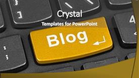  Presentation with blog - Amazing PPT theme having computer notebook keyboard with blog backdrop and a dark gray colored foreground