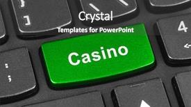  Presentation with casino - Cool new presentation design with computer notebook keyboard with casino backdrop and a dark gray colored foreground