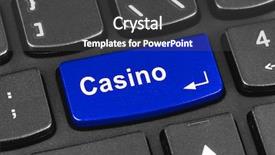  Presentation with computer keyboard and mouse - PPT theme featuring computer notebook keyboard with casino background and a dark gray colored foreground