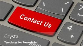  Presentation with key - Cool new slides with computer-notebook-keyboard-with-contact backdrop and a gray colored foreground